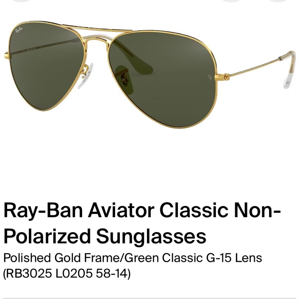 Ray-Ban Gold Aviator Sunglasses
Band new in case